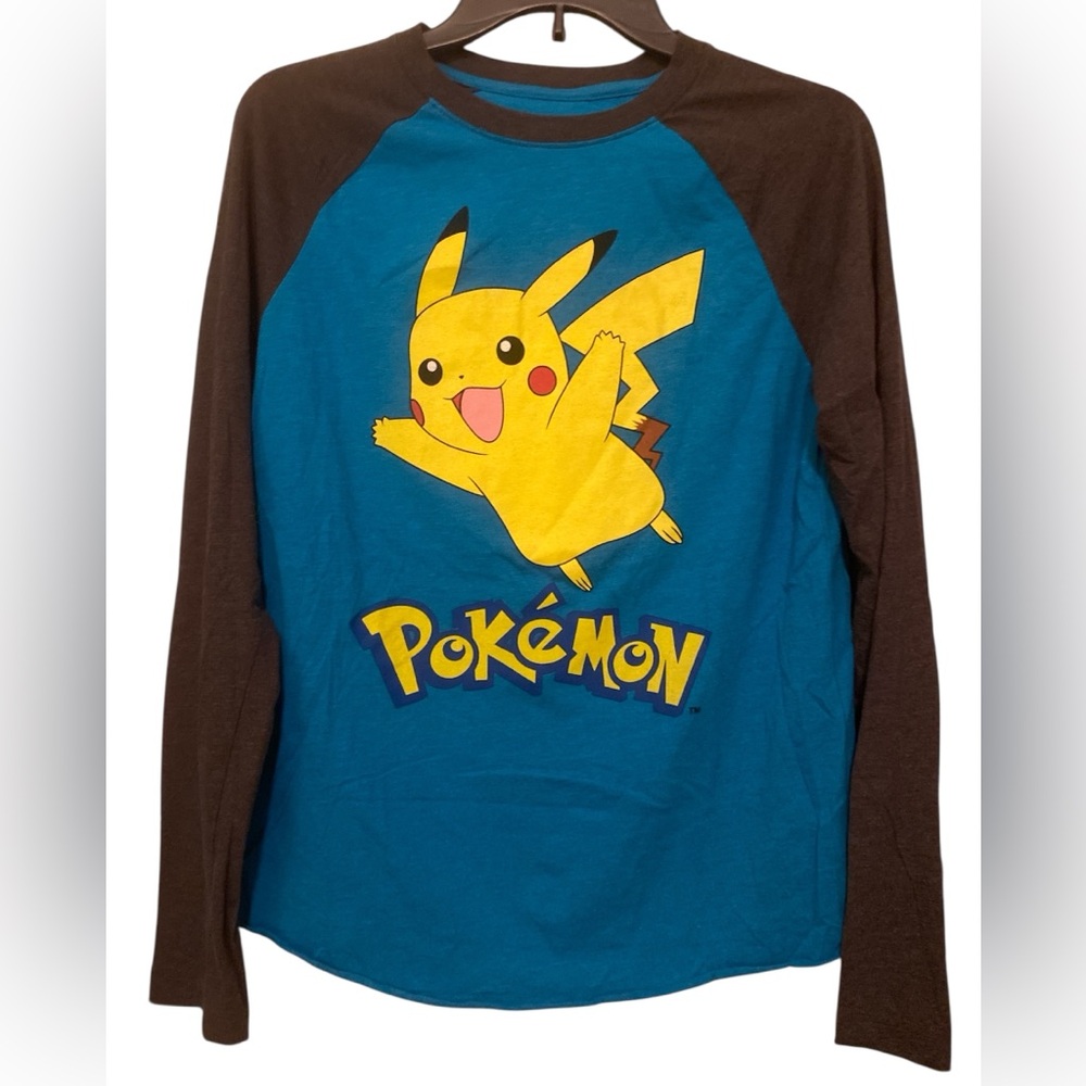 Pokemon Kids Long Sleeve Shirt with Pikachu in Blue and Black